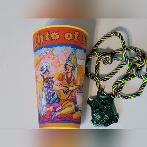 2024 Krewe of Knights of Babylon Mardi Gras Holographic Cup and Medallion Bead